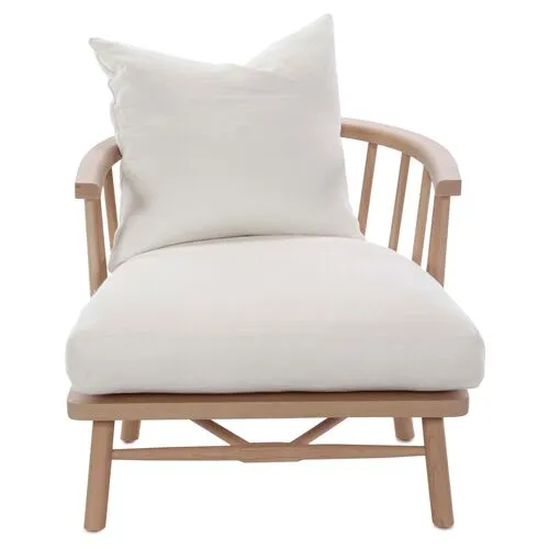 Bauer Accent Chair - Ivory Linen - Community, Comfortable, Durable, Cushioned