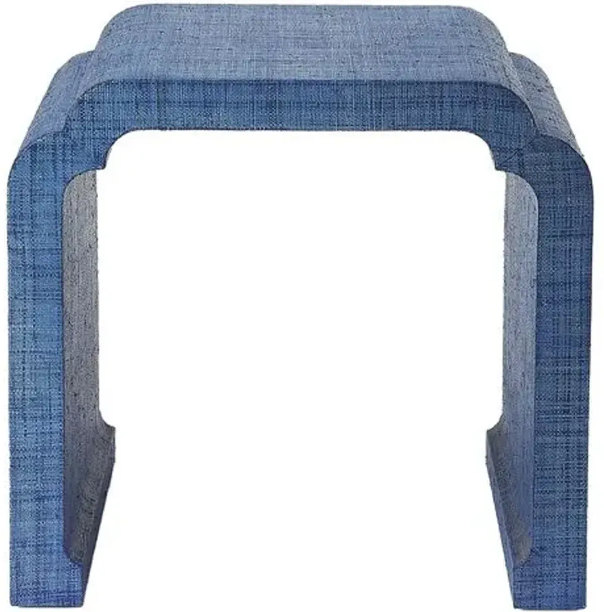 Kos Raffia Waterfall Side Table - Blue