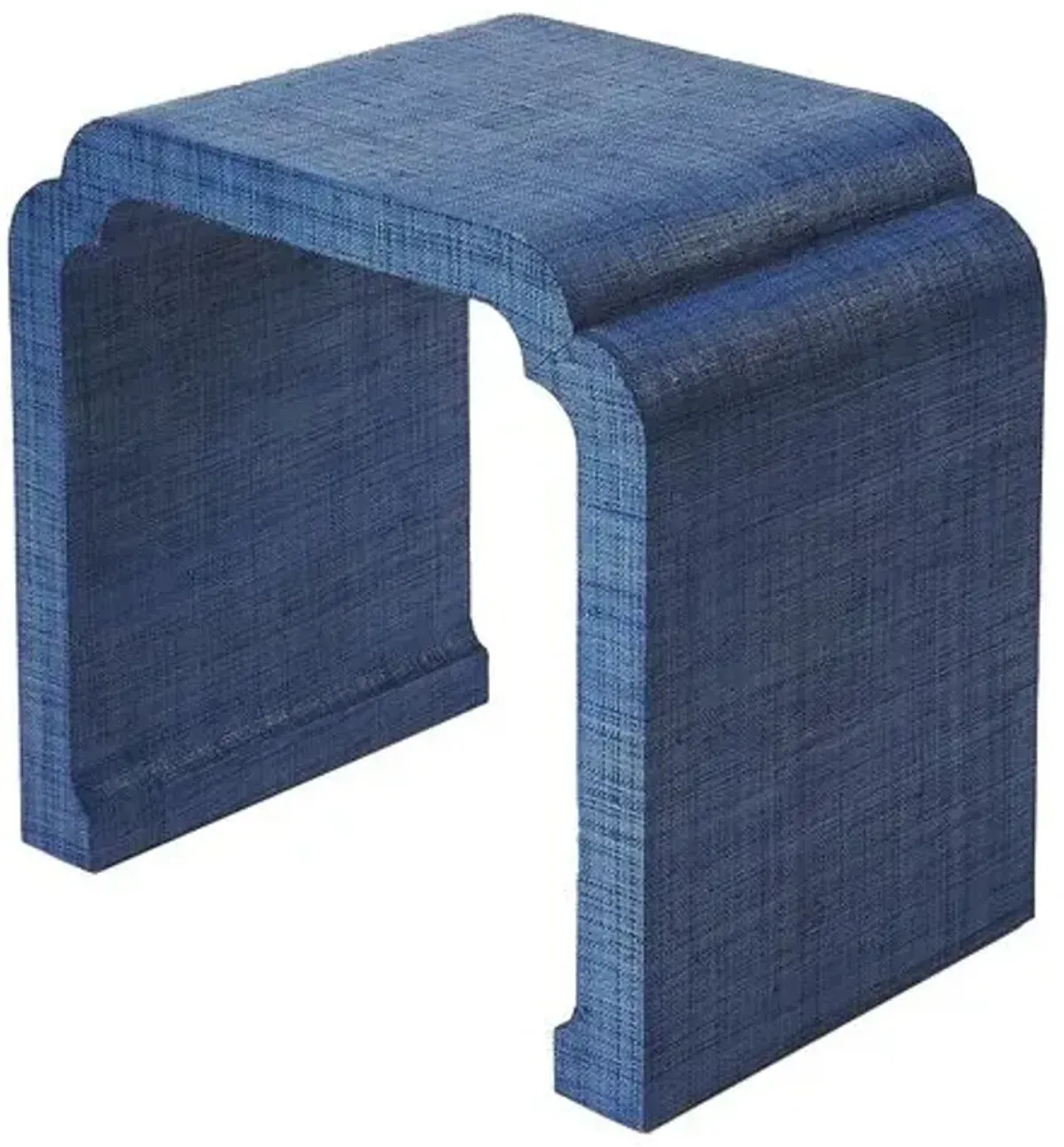 Kos Raffia Waterfall Side Table - Blue