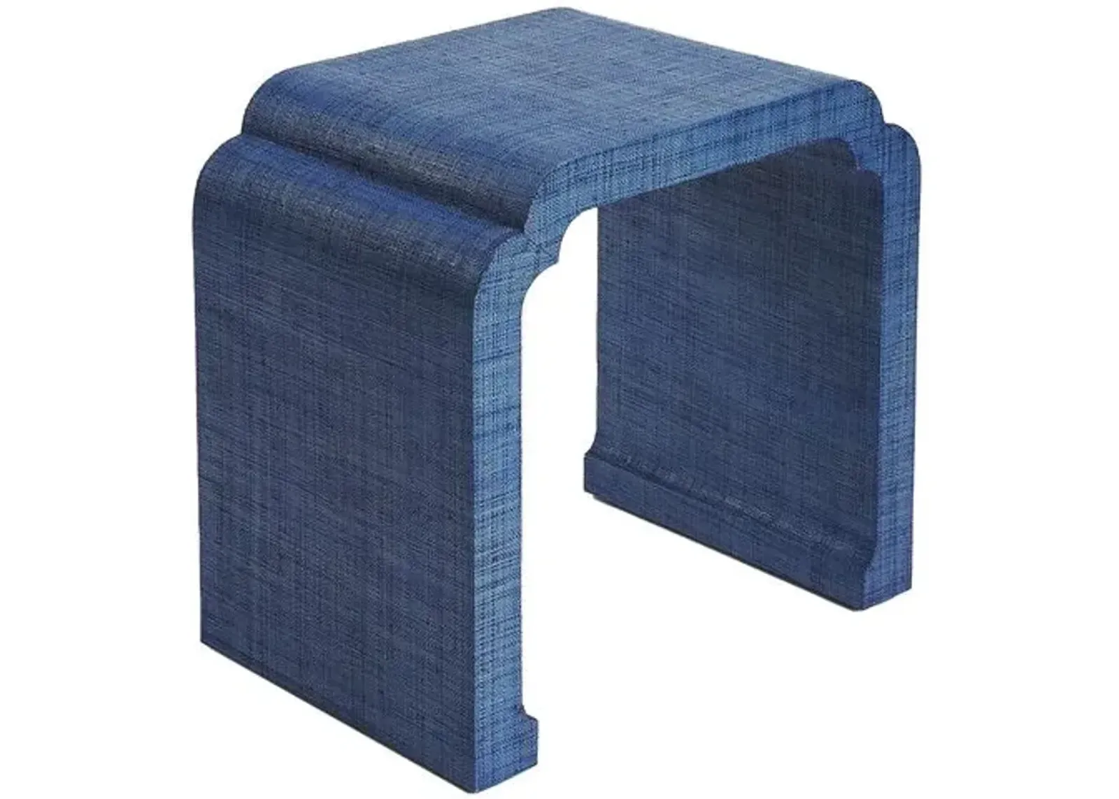 Kos Raffia Waterfall Side Table - Blue