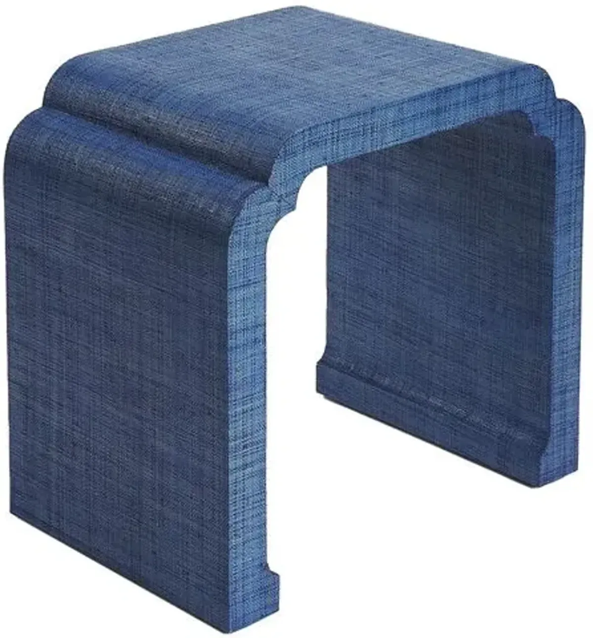 Kos Raffia Waterfall Side Table - Blue