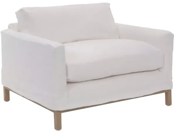 Dufton Slipcover Club Chair, White Linen