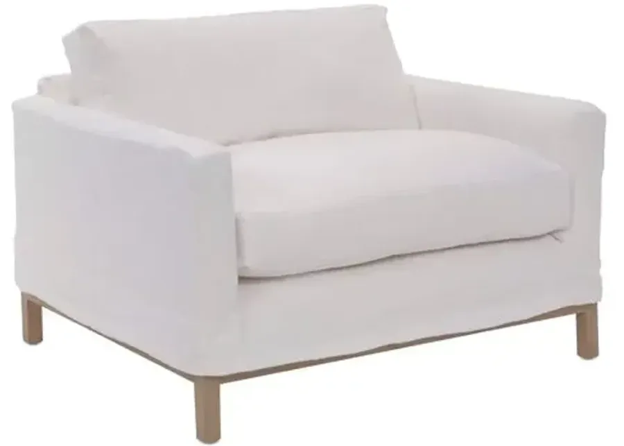 Dufton Slipcover Club Chair - White Linen - Community