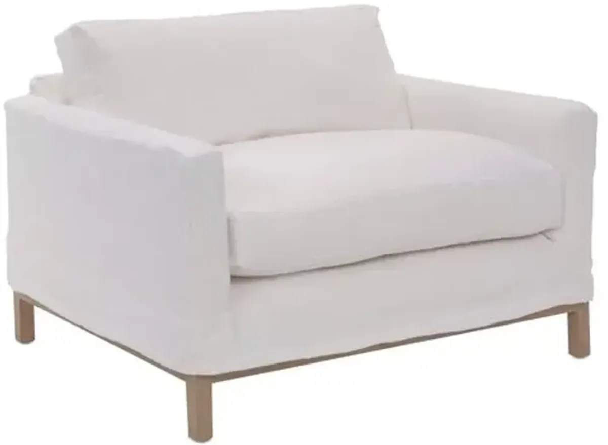 Dufton Slipcover Club Chair - White Linen - Community