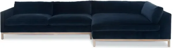 Dufton Sectional, Navy Velvet