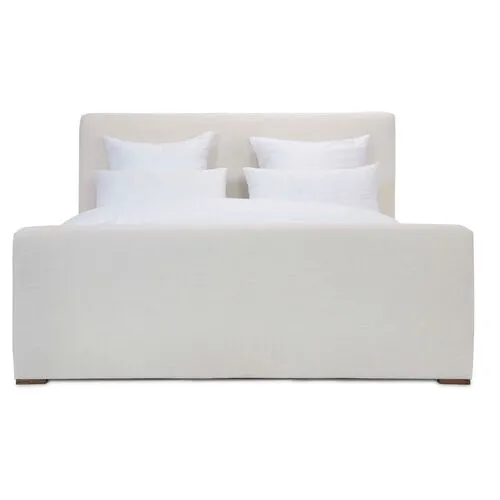 Nemus Panel Bed - Crypton Linen - Community - Ivory - Upholstered, Mattress, Box Spring Required