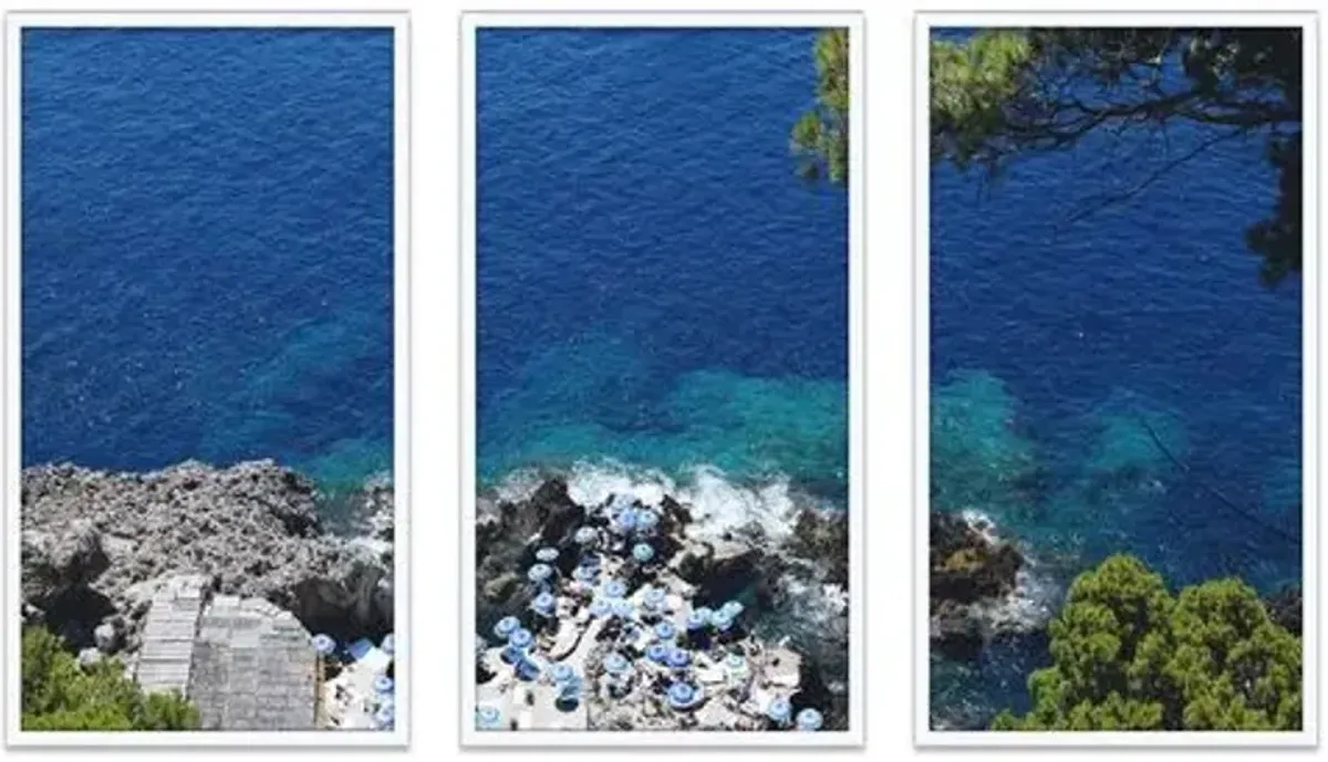 Natalie Obradovich - Fontelina Cliffside Triptych - Blue