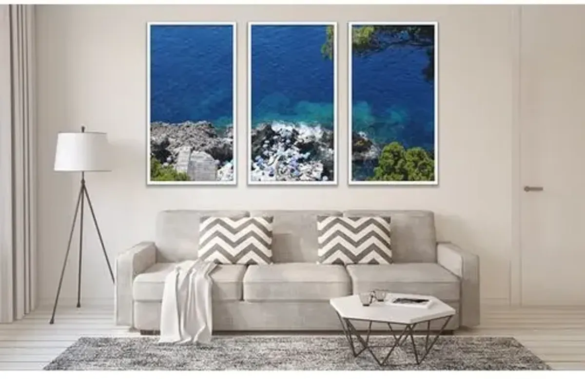 Natalie Obradovich - Fontelina Cliffside Triptych - Blue