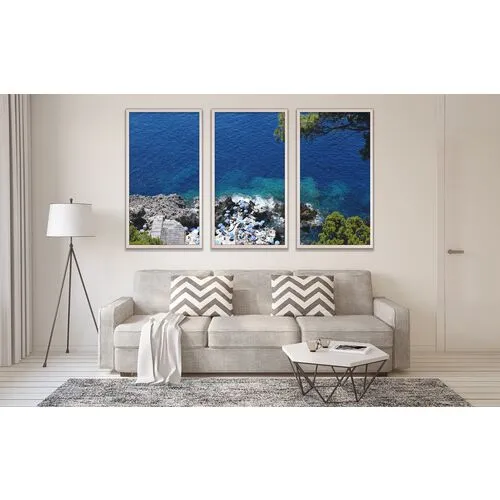 Natalie Obradovich - Fontelina Cliffside Triptych - Blue