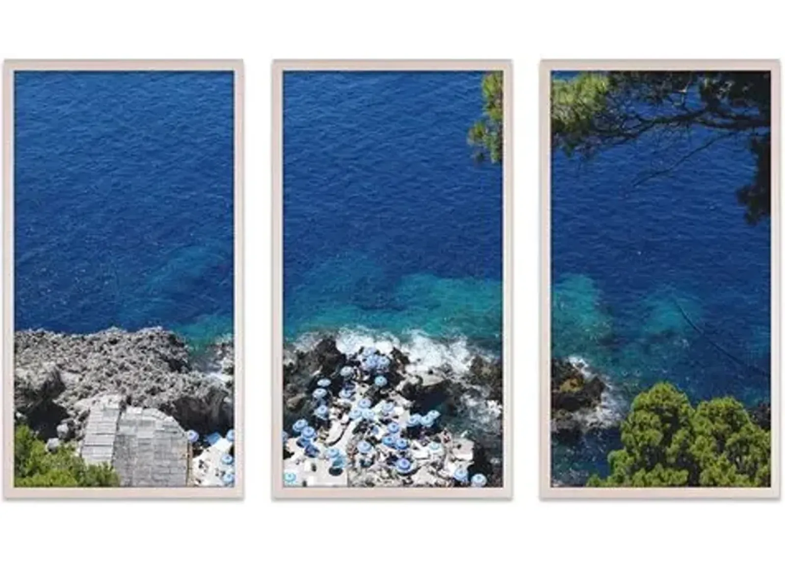 Natalie Obradovich - Fontelina Cliffside Triptych - Blue