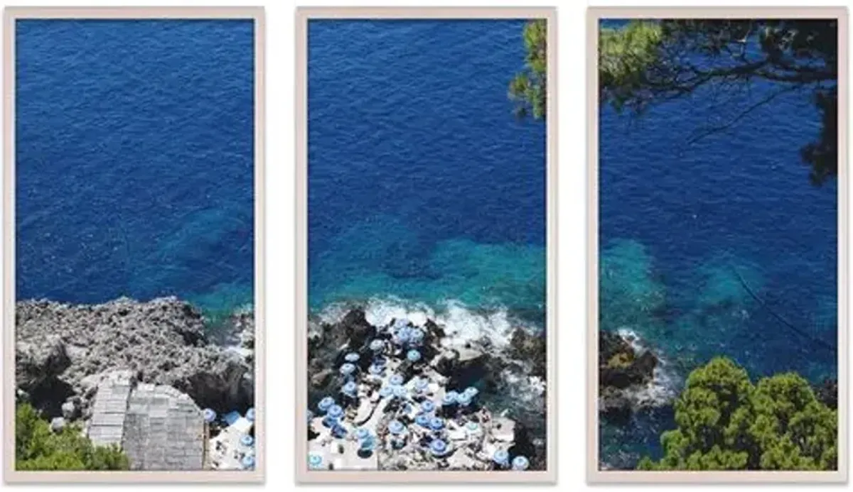 Natalie Obradovich - Fontelina Cliffside Triptych - Blue