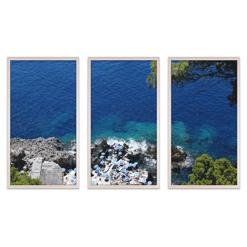Natalie Obradovich - Fontelina Cliffside Triptych - Blue