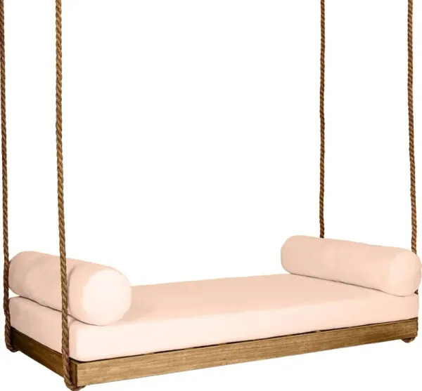 Sipsey Porch Swing, Natural/Rose Sunbrella