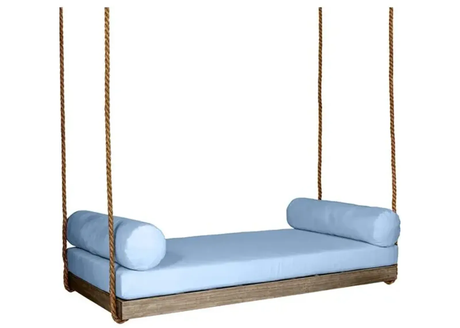 Sipsey Outdoor Porch Swing - Driftwood/Blue Sunbrella - Handcrafted