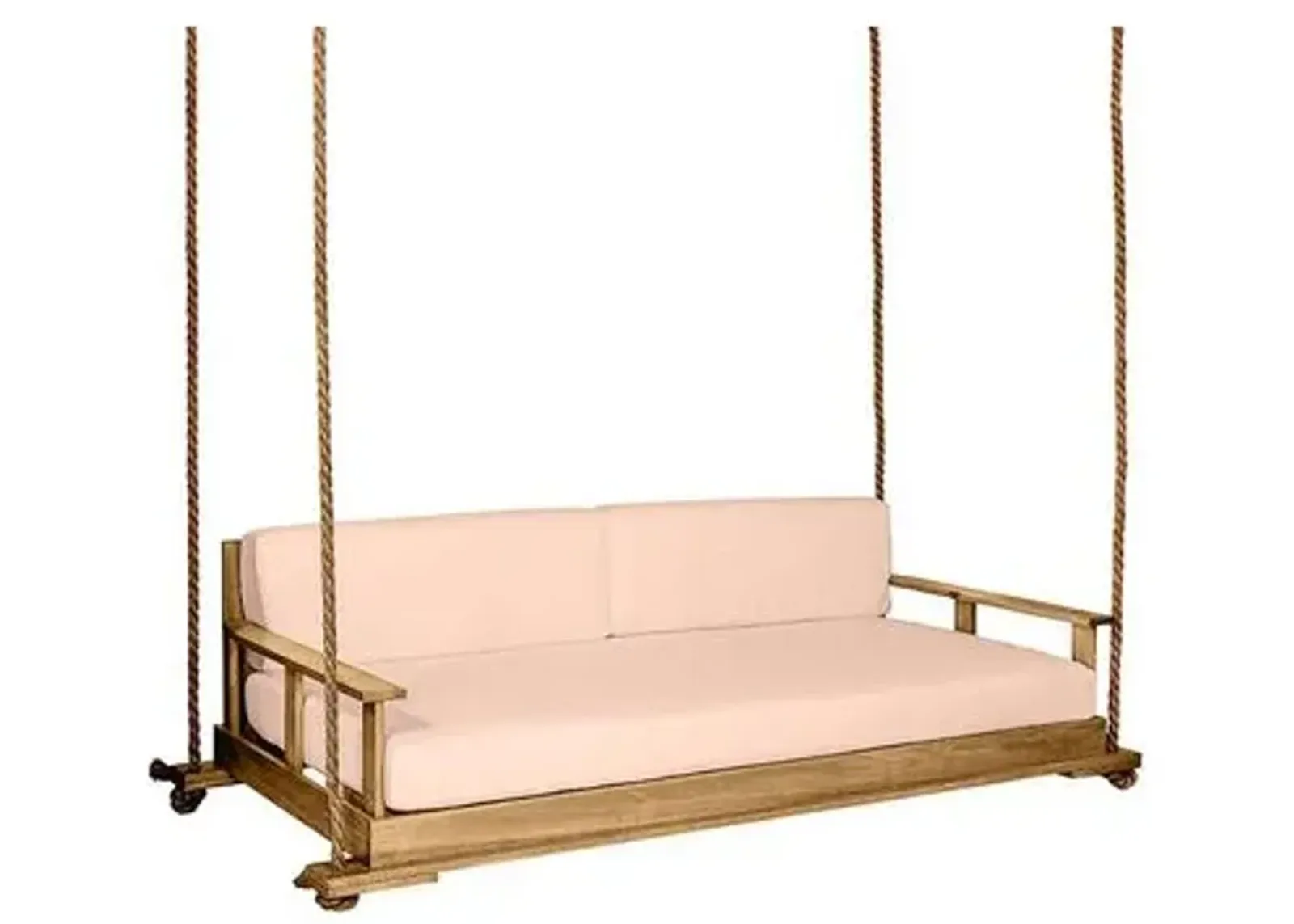 Faulkner Outdoor Porch Swing - Natural/Rose Sunbrella - Handcrafted - Pink