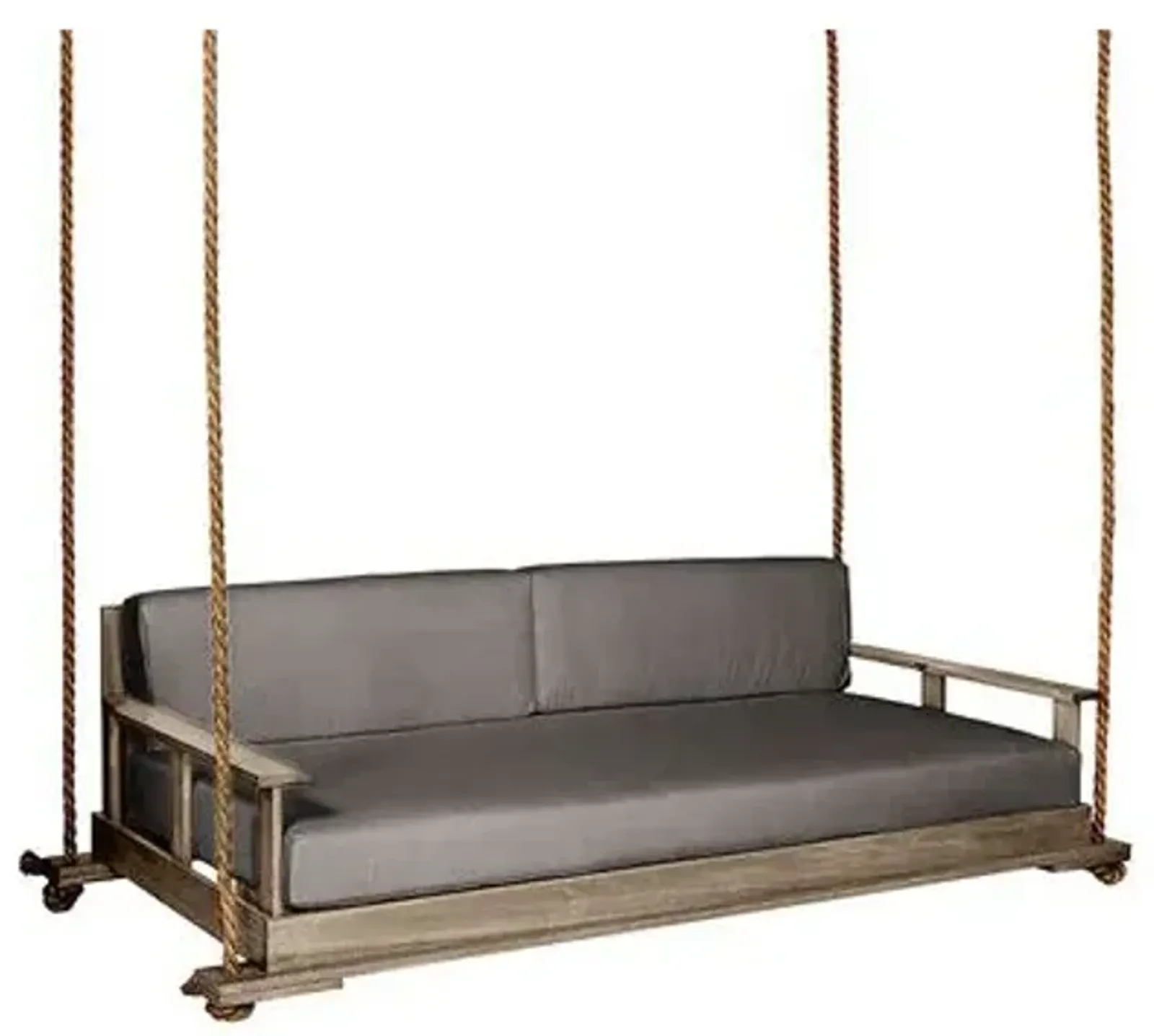 Faulkner Outdoor Porch Swing - Driftwood/Gray Sunbrella - Handcrafted