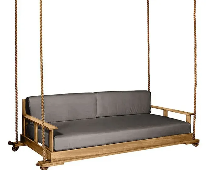 Faulkner Porch Swing, Natural/Gray Sunbrella