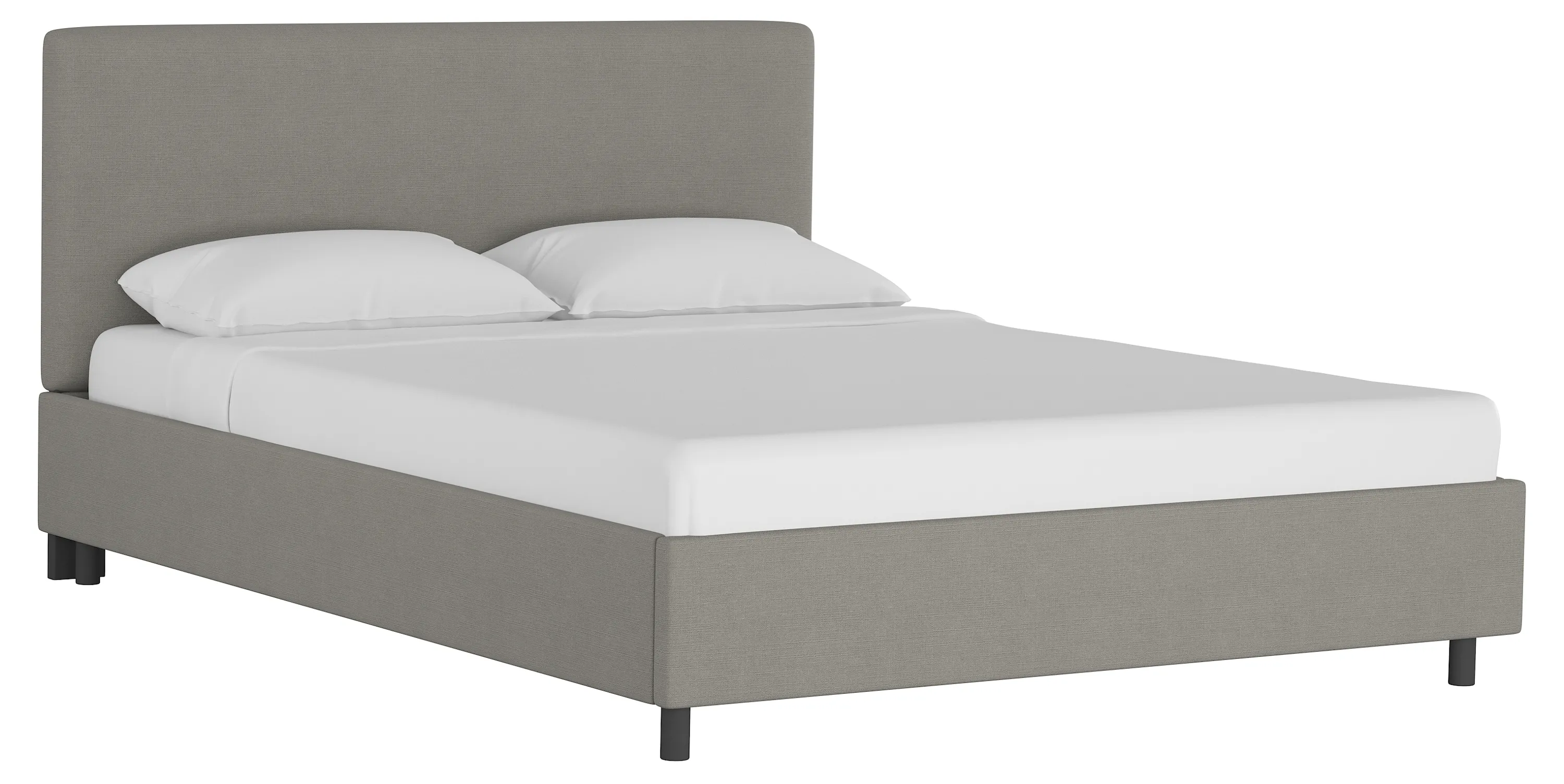 Novak Linen Platform Bed - Handcrafted - Gray - Mattress Required