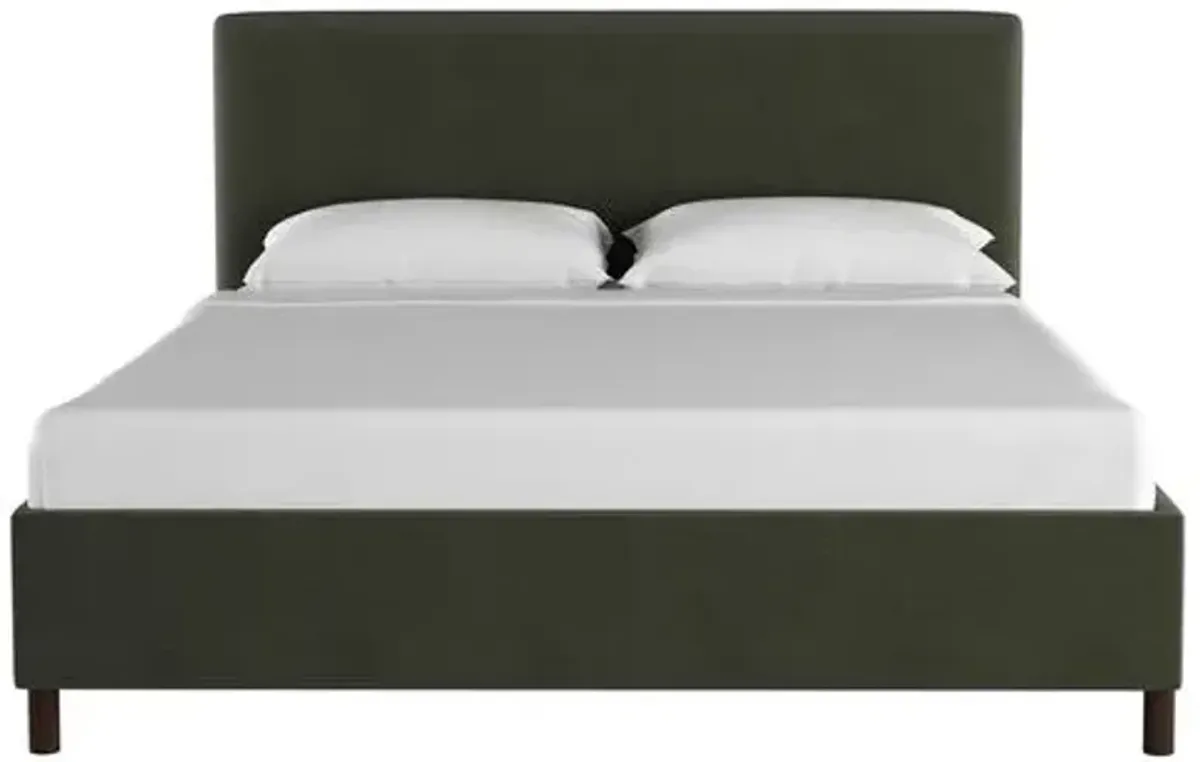 Novak Linen Platform Bed - Handcrafted - Gray - Mattress Required