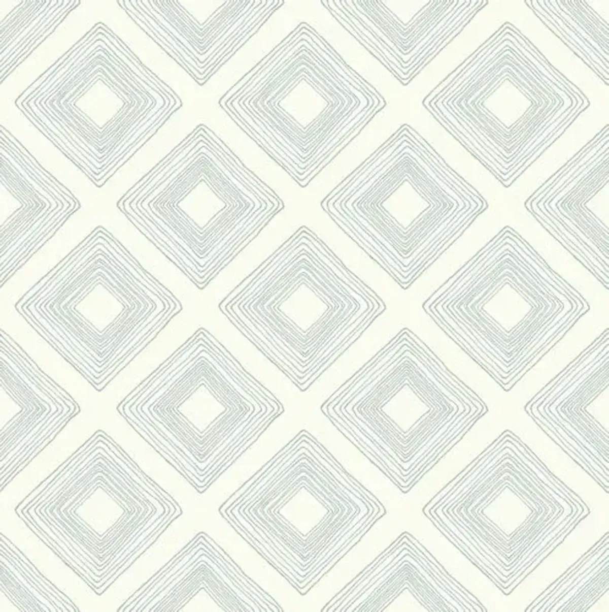 Diamond Sketch Wallpaper - Cream/Green - Ivory