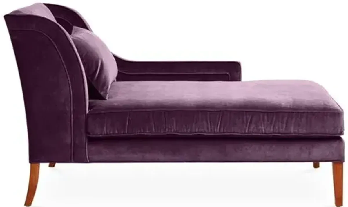 Roslin Right-Facing Chaise - Fig Velvet - Purple - Comfortable, Sturdy, Stylish