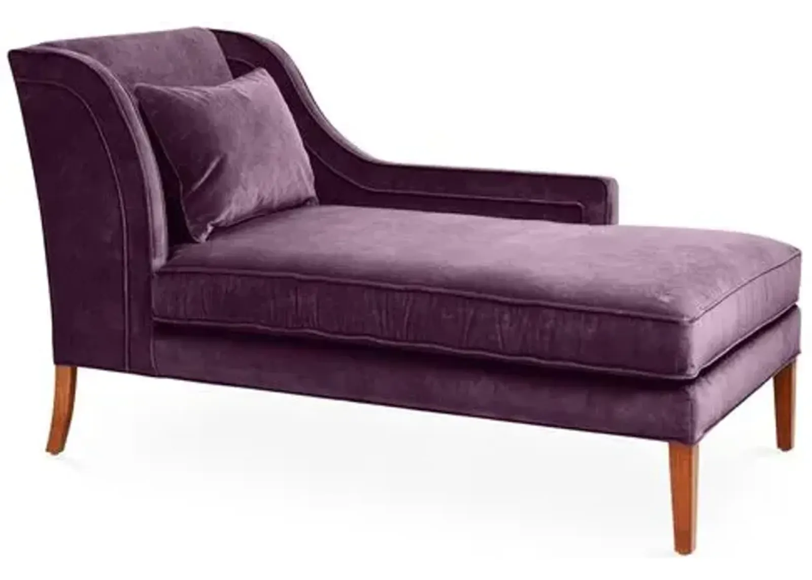 Roslin Right-Facing Chaise - Fig Velvet - Purple - Comfortable, Sturdy, Stylish