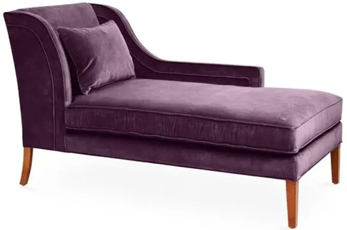 Roslin Right-Facing Chaise - Fig Velvet - Purple - Comfortable, Sturdy, Stylish