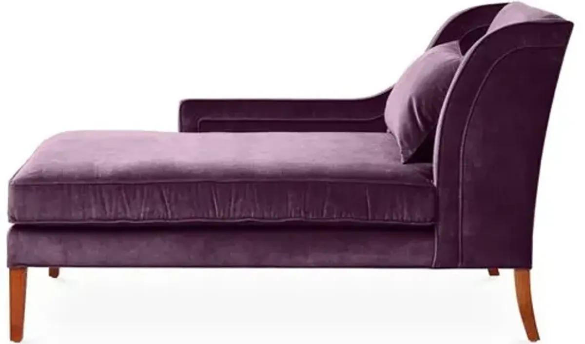 Roslin Left-Facing Chaise - Fig Velvet - Purple - Comfortable, Sturdy, Stylish