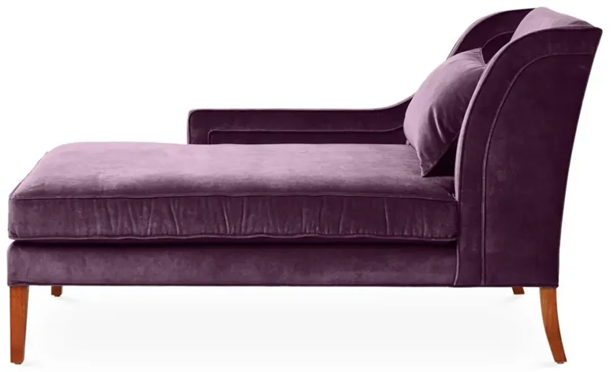 Roslin Left-Facing Chaise, Fig Velvet