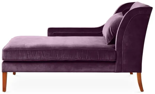 Roslin Left-Facing Chaise, Fig Velvet