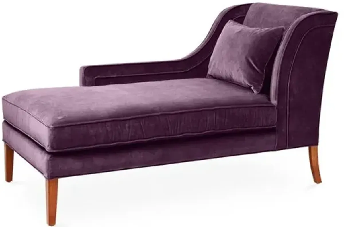 Roslin Left-Facing Chaise - Fig Velvet - Purple - Comfortable, Sturdy, Stylish