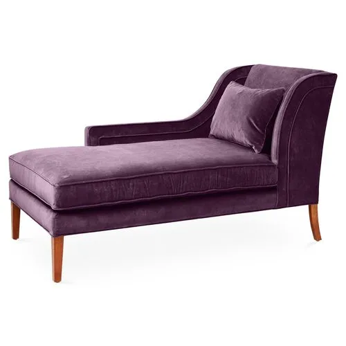 Roslin Left-Facing Chaise - Fig Velvet - Purple - Comfortable, Sturdy, Stylish