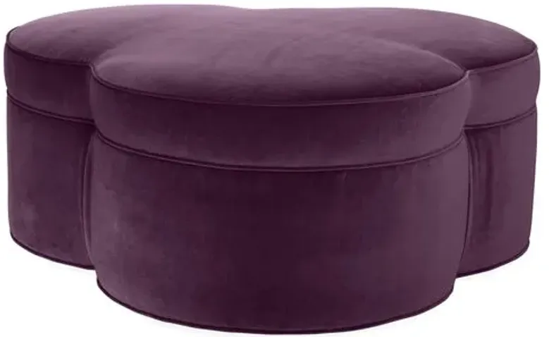 Portsmouth Upholstered Ottoman - Fig Velvet - Purple