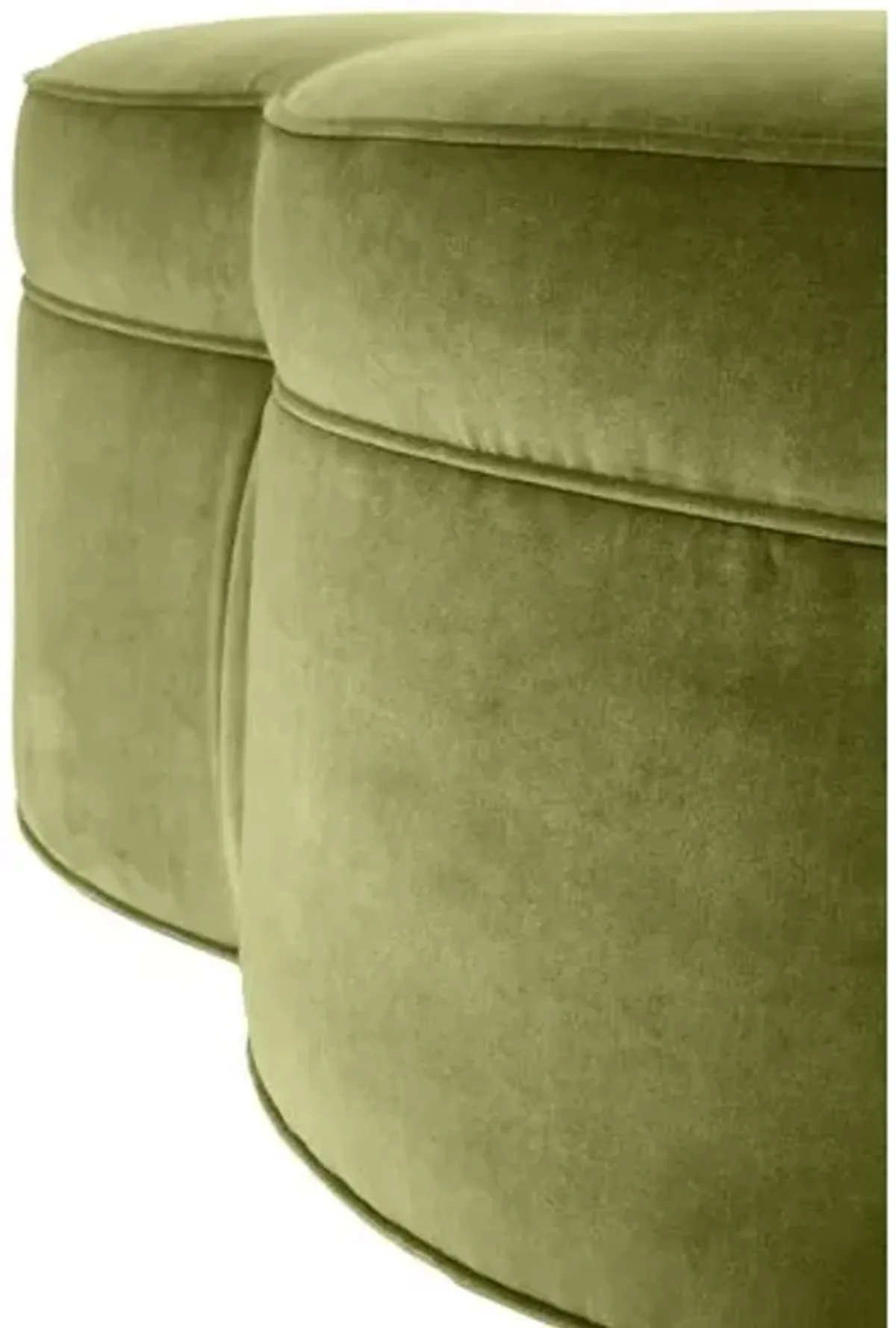 Portsmouth Upholstered Ottoman - Moss Velvet - Green