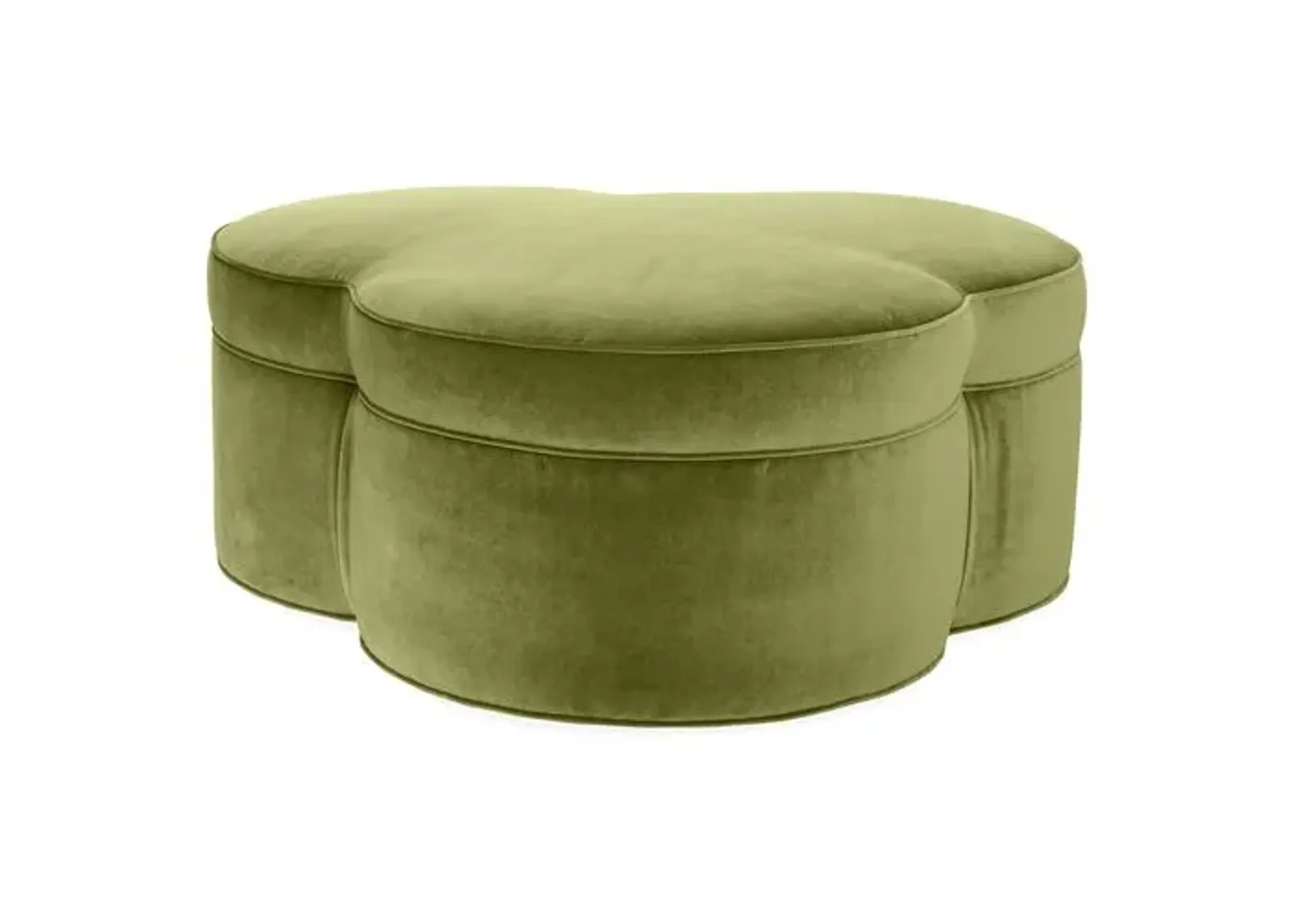 Portsmouth Upholstered Ottoman - Moss Velvet - Green