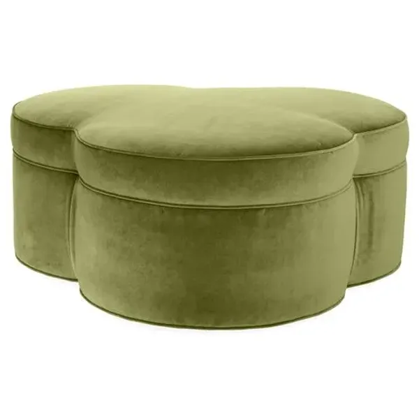 Portsmouth Upholstered Ottoman - Velvet - Green