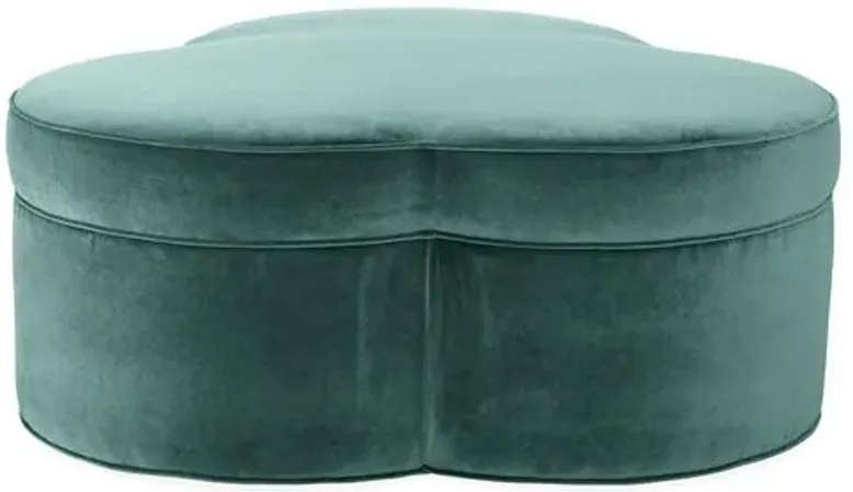 Portsmouth Upholstered Ottoman - Jade Velvet - Green