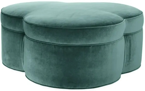 Portsmouth Upholstered Ottoman, Jade Velvet
