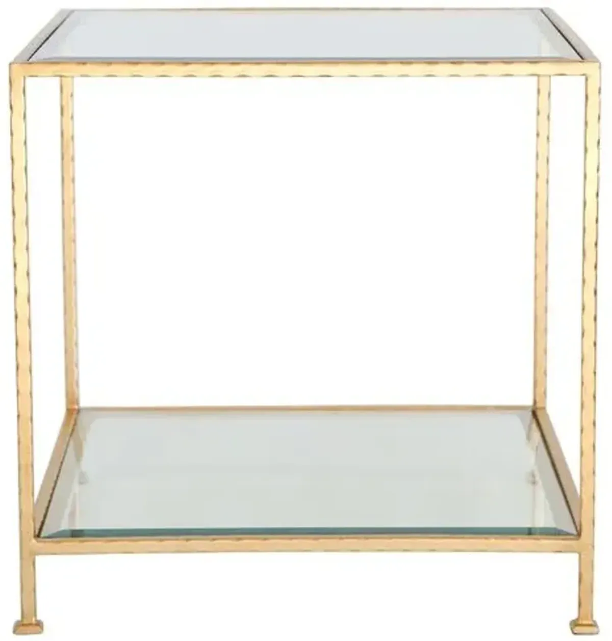 Chloé Glass Side Table - Gold Leaf - Ave Home