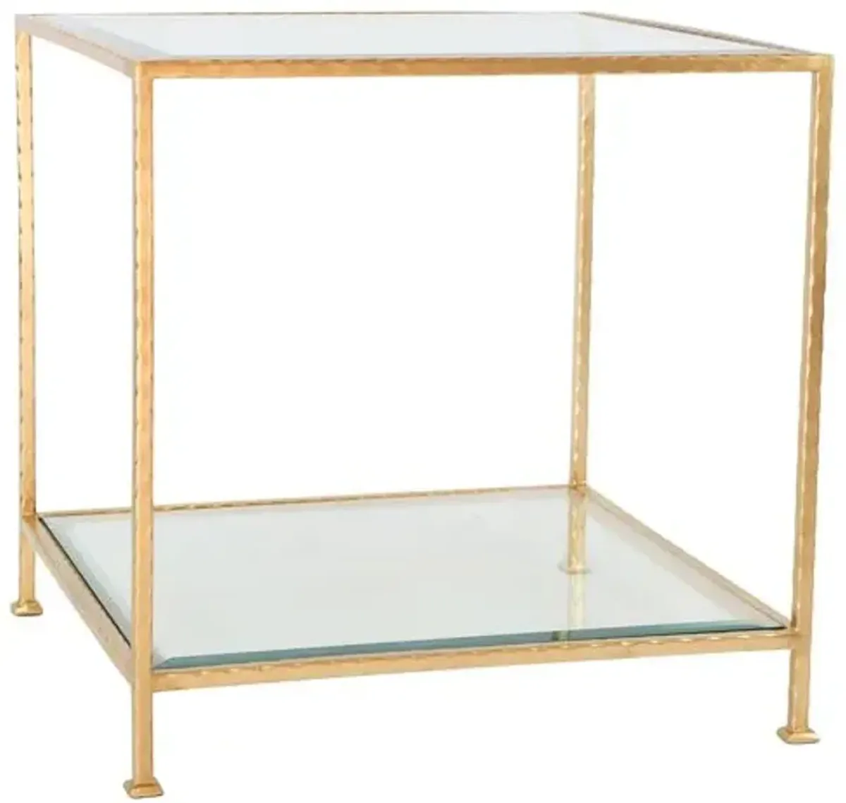 Chloé Glass Side Table - Gold Leaf - Ave Home