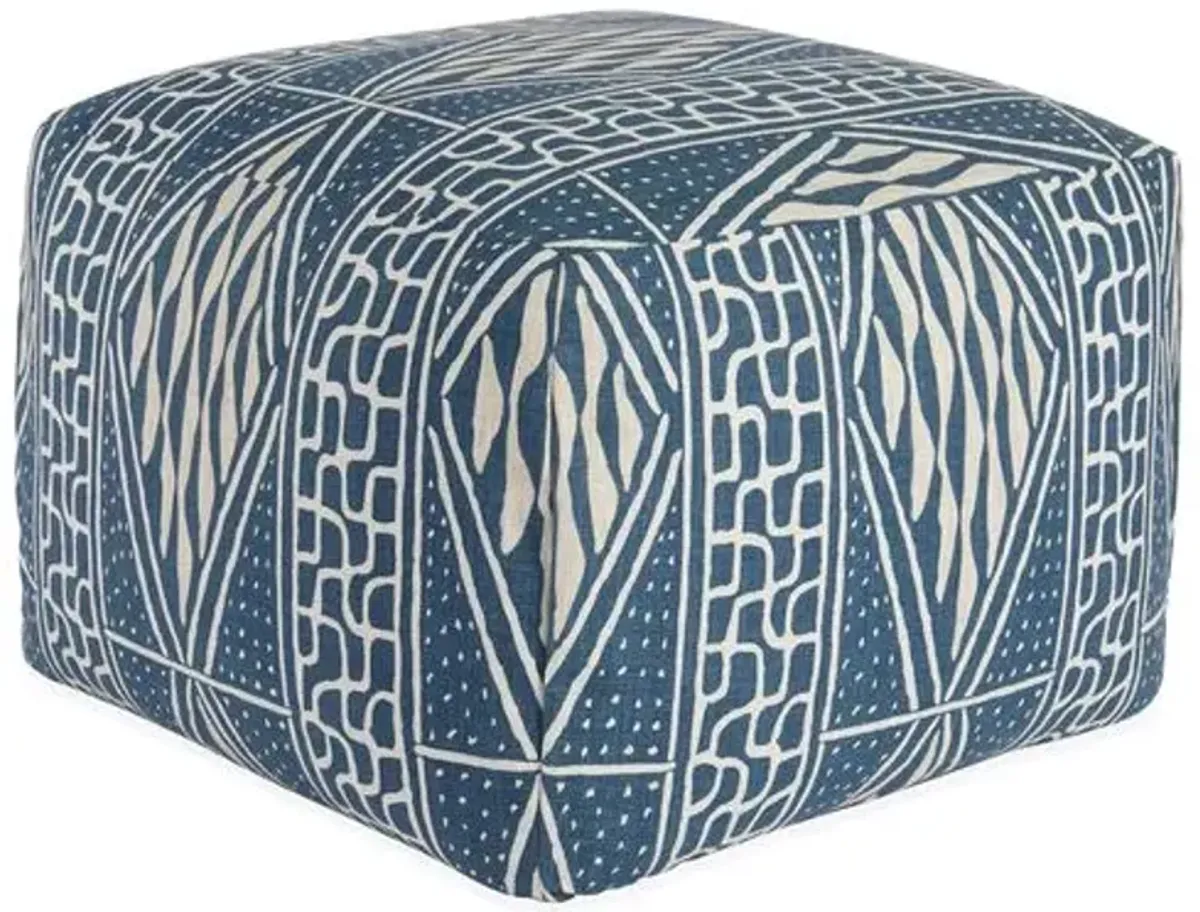 Ero Pouf - Indigo/Natural - Miles Talbott - Blue