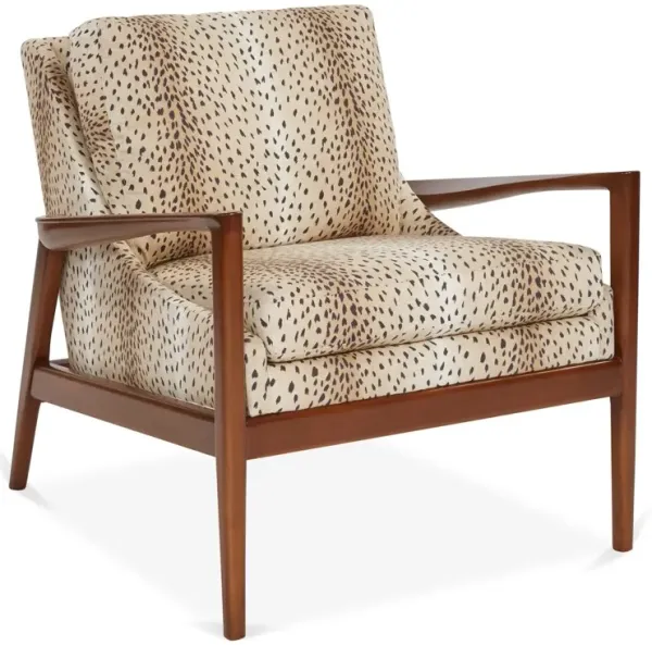 Ebonwood Accent Chair, Tan/Black Linen