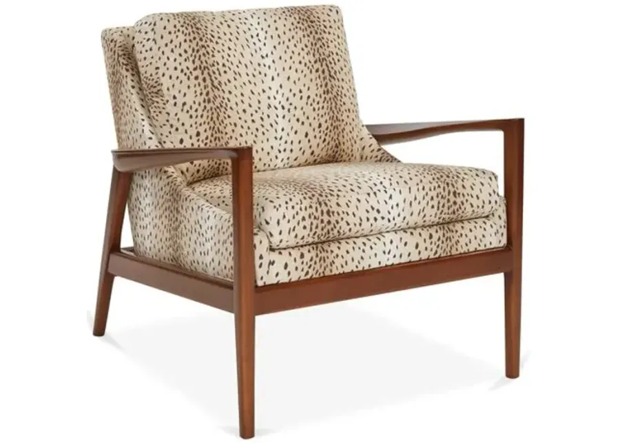 Ebonwood Accent Chair - Tan/Black Linen - Miles Talbott - Handcrafted - Beige, Comfortable, Durable