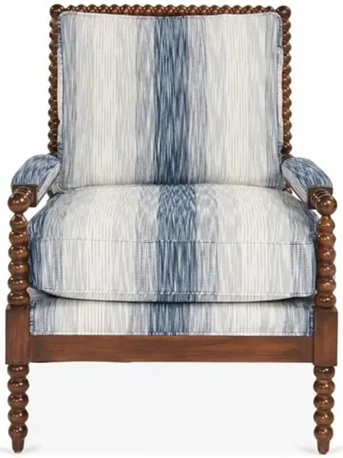 Bankwood Accent Chair - Indigo Stripe - Miles Talbott - Blue, Comfortable, Durable