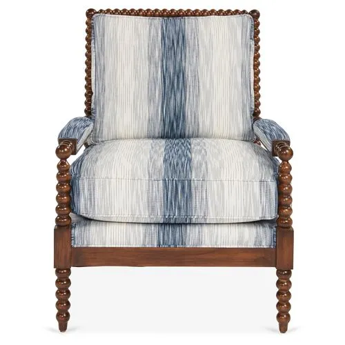 Bankwood Accent Chair - Indigo - Miles Talbott - Blue, Comfortable, Durable