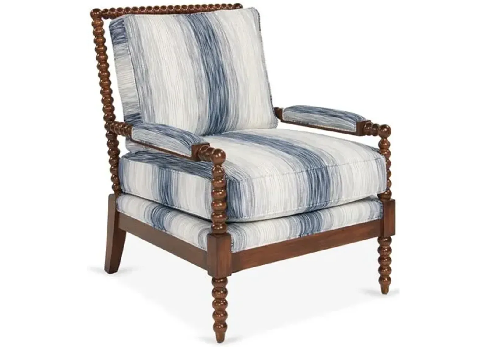 Bankwood Accent Chair - Indigo Stripe - Miles Talbott - Blue, Comfortable, Durable