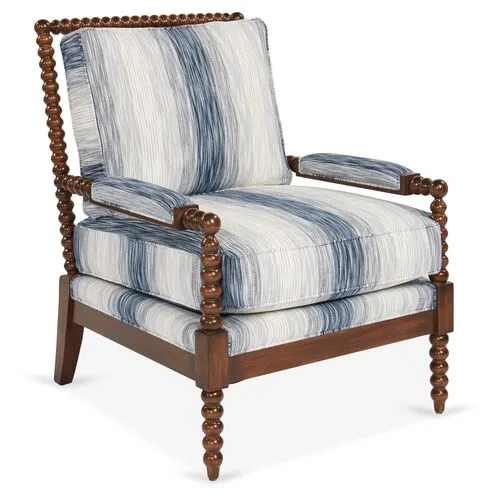 Bankwood Accent Chair - Indigo - Miles Talbott - Blue, Comfortable, Durable