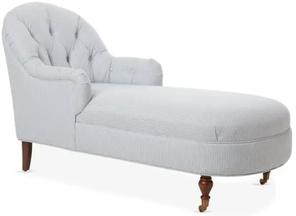 Marlowe Chaise, Blue/White Linen