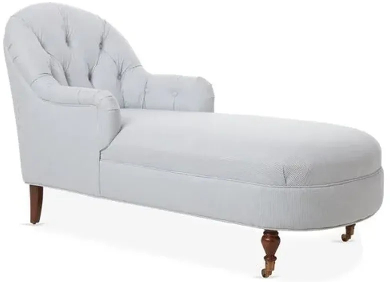 Marlowe Chaise - Blue/White Linen - Comfortable, Sturdy, Stylish