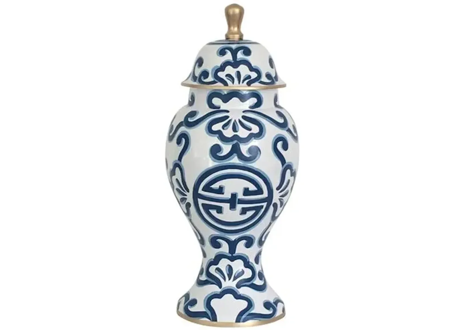 16" Sultan Ginger Jar - Blue/White - Dana Gibson